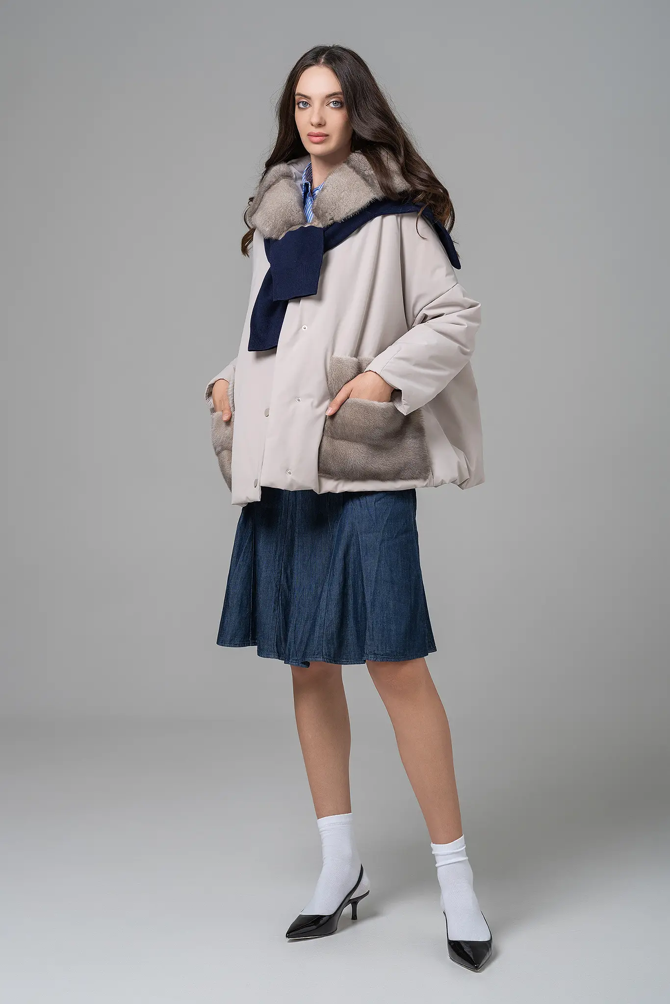 Geacă cu blană naturală pentru femei — Artizana Fashion, foto 10