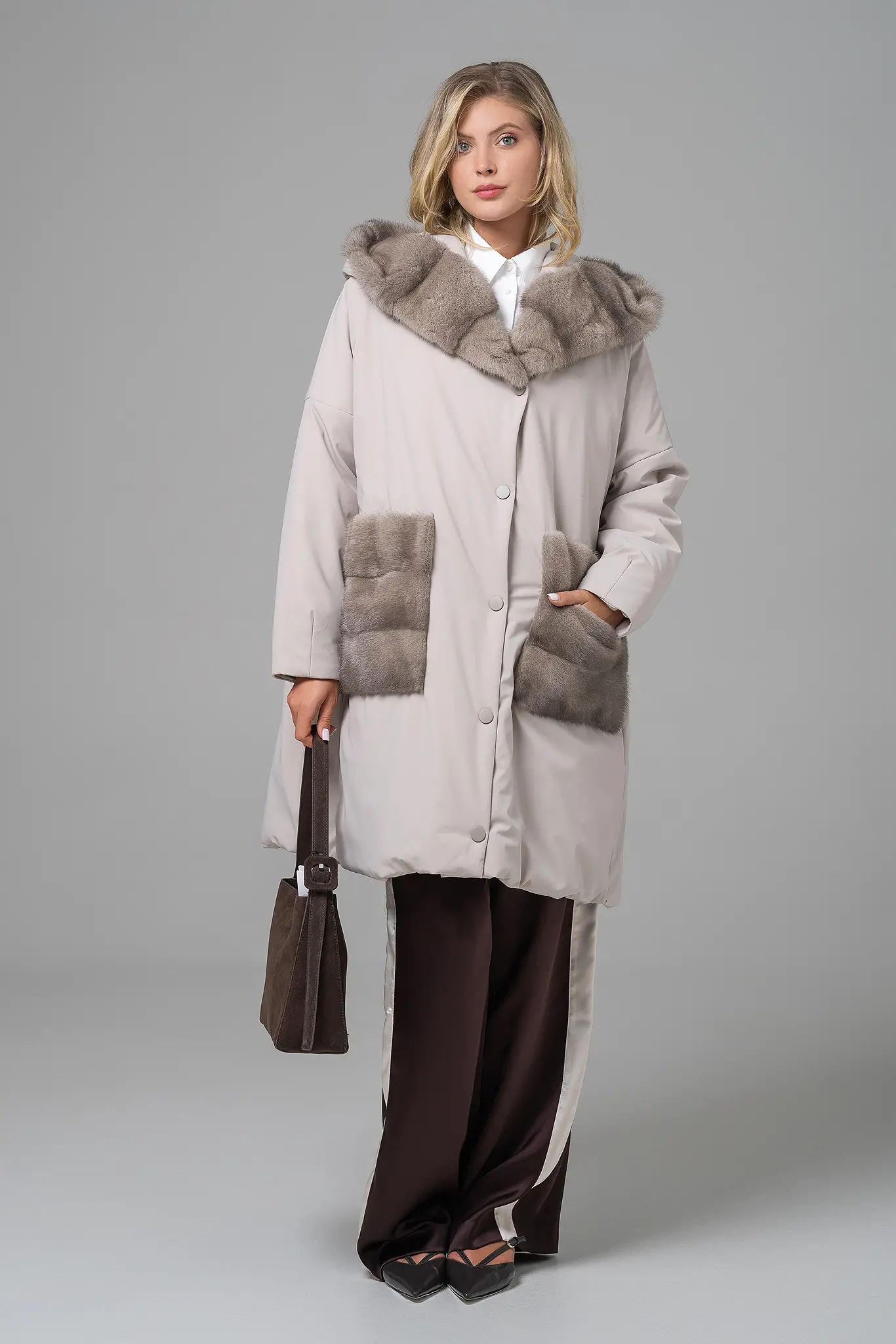Geacă cu blană naturală pentru femei — Artizana Fashion, foto 1