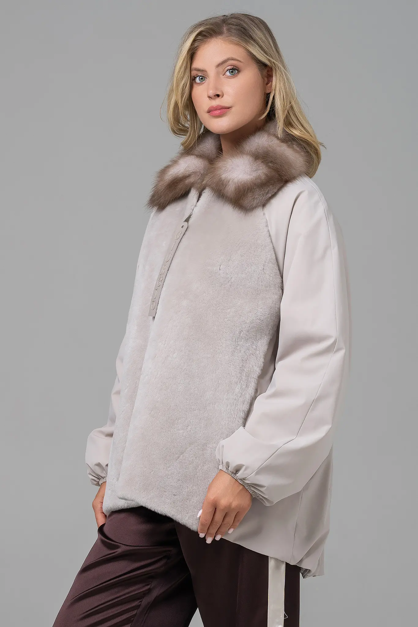 Geacă cu blană naturală pentru femei — Artizana Fashion, foto 1