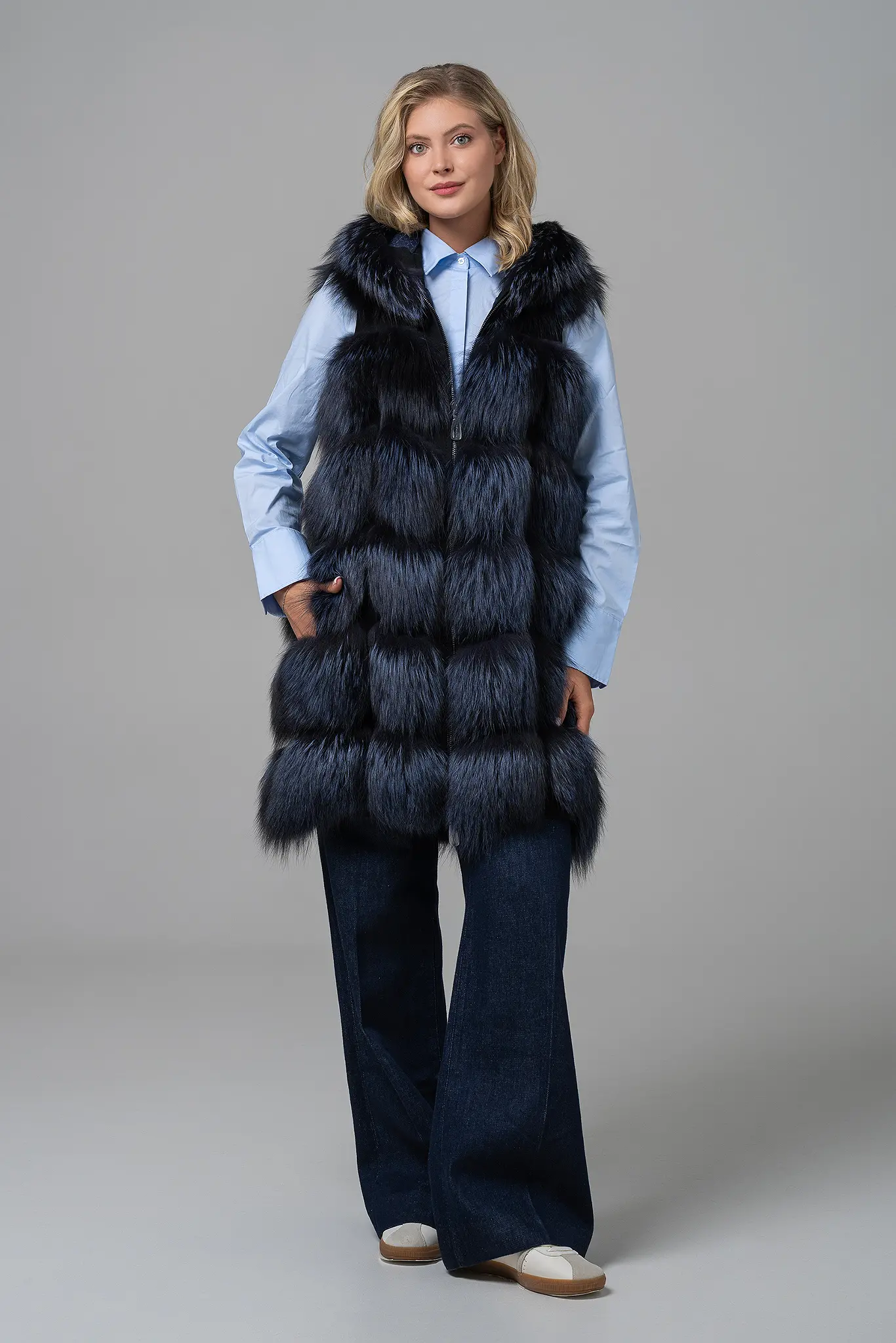 Jacheta din blană naturală pentru femei — Artizana Fashion, foto 1