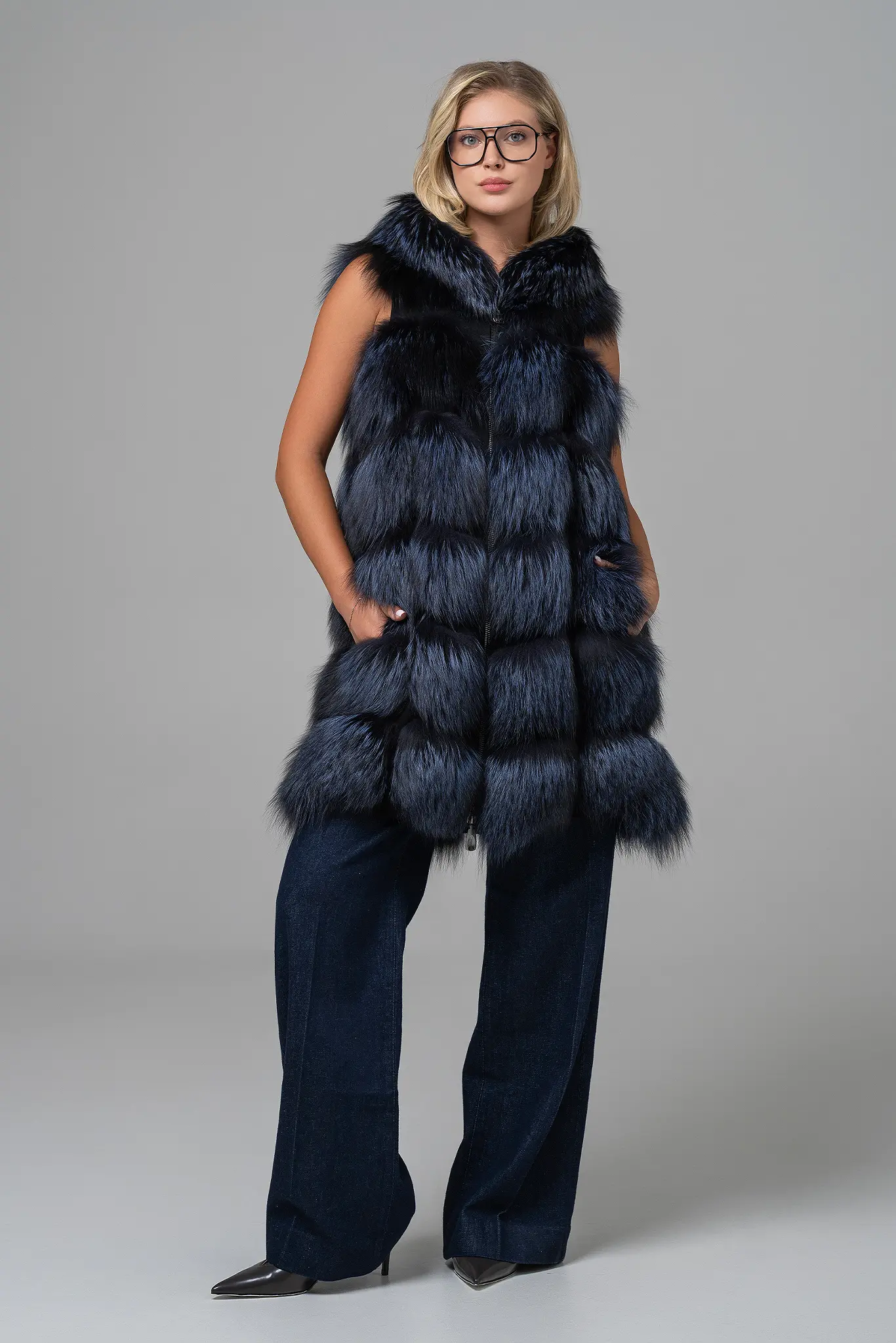Jacheta din blană naturală pentru femei — Artizana Fashion, foto 2