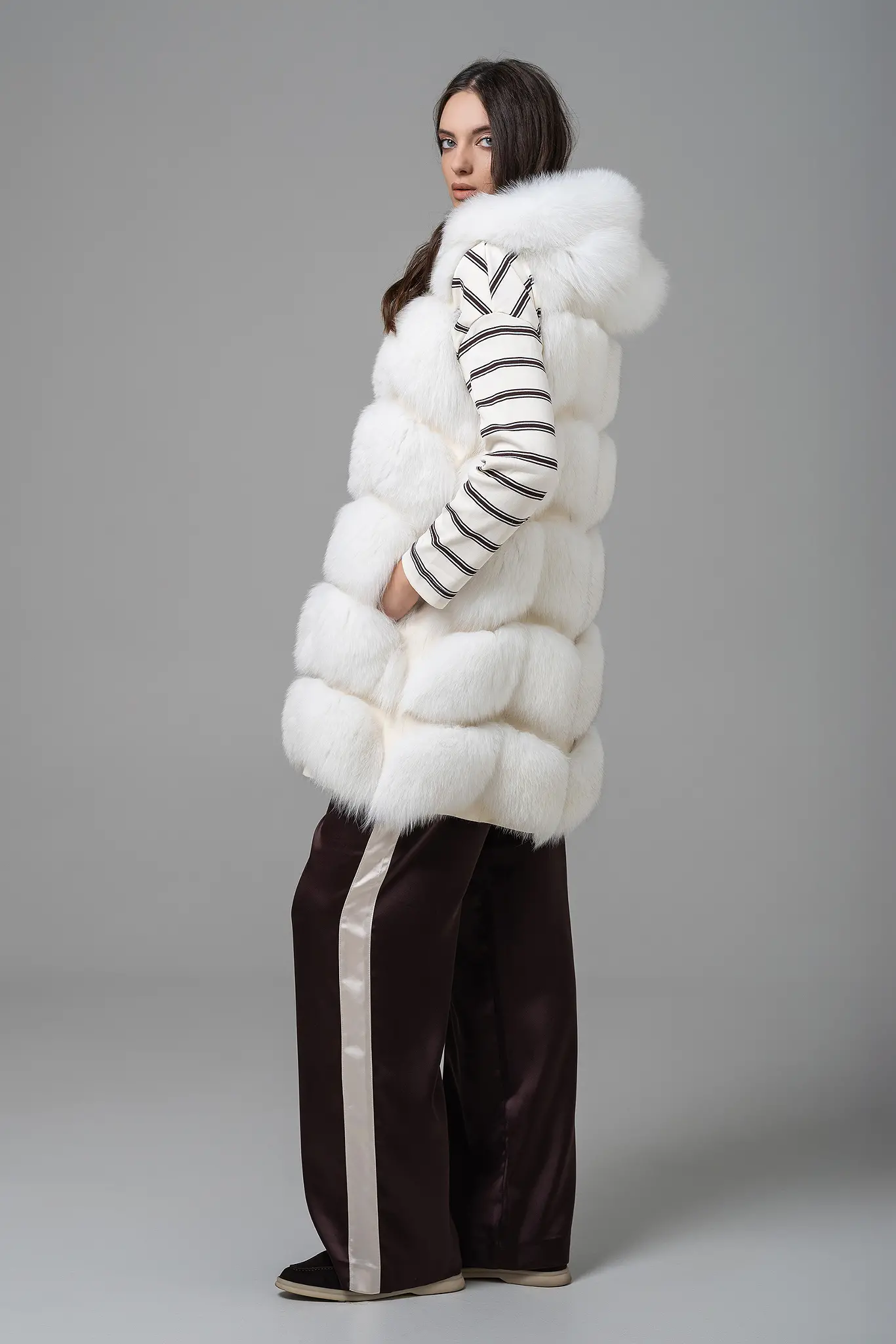 Vesta din blana naturala pentru femei — Artizana Fashion, foto 5