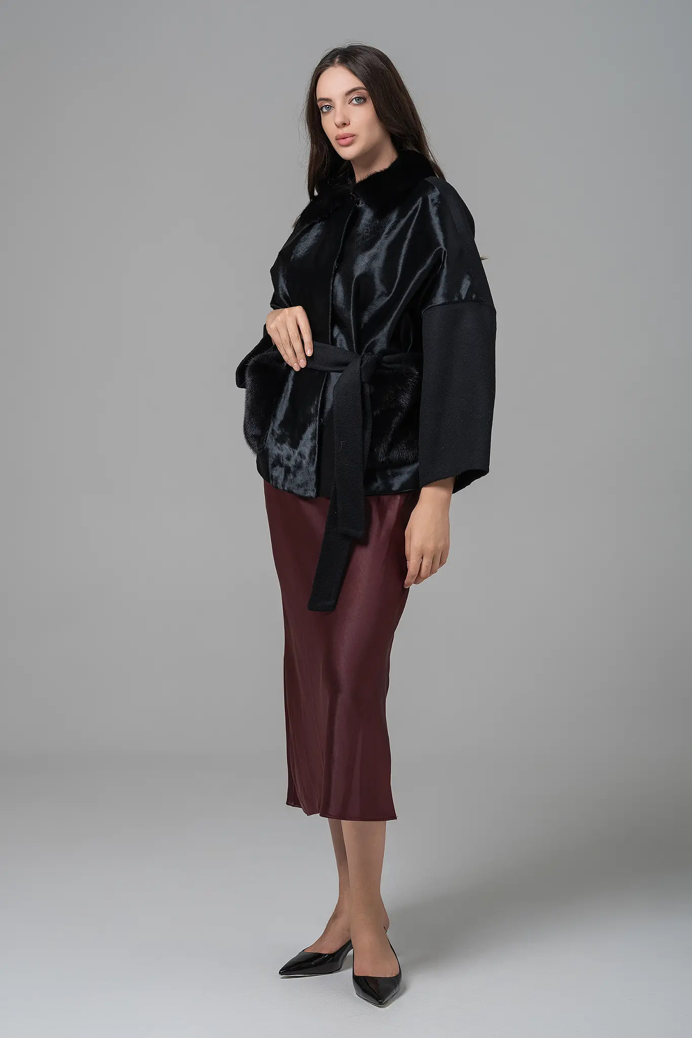 Palton cu blană naturală pentru femei — Artizana Fashion, foto 5