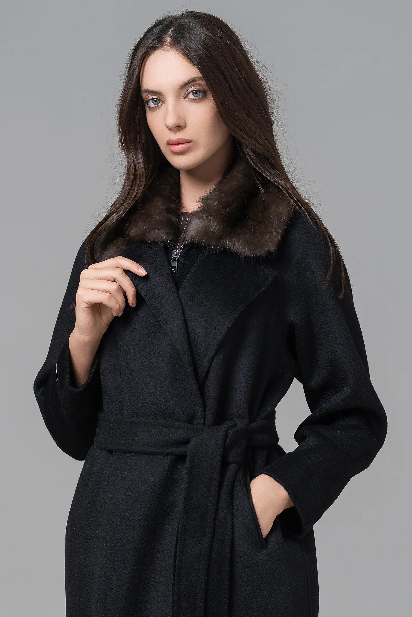 Palton cu blană naturală pentru femei — Artizana Fashion, foto 3