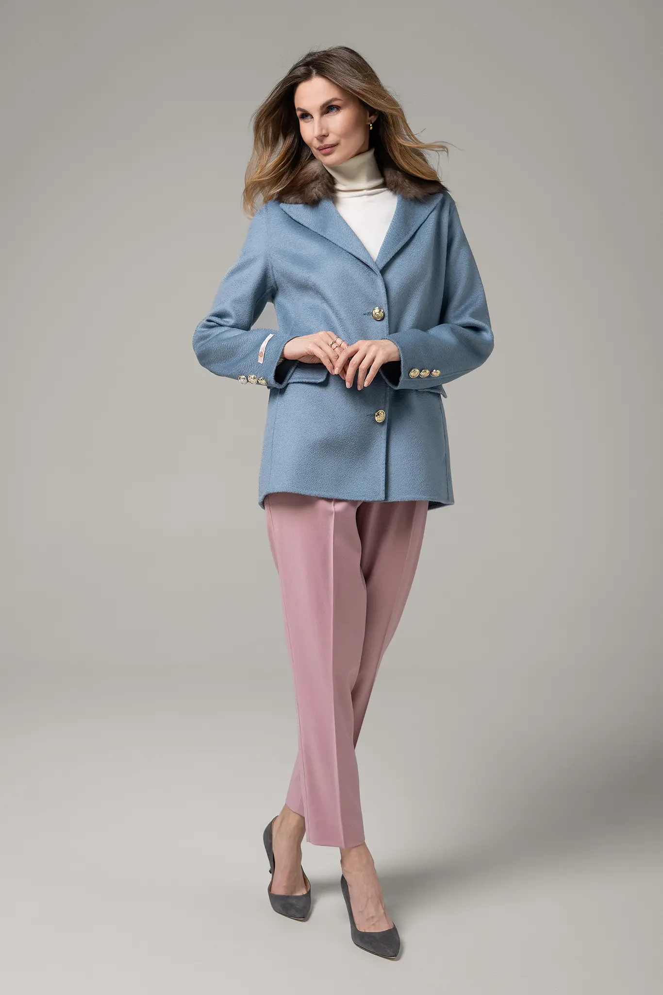 Palton cu blană naturală pentru femei — Artizana Fashion, foto 4