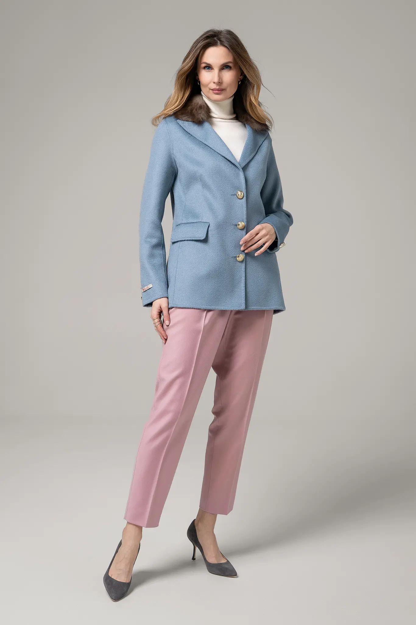 Palton cu blană naturală pentru femei — Artizana Fashion, foto 5