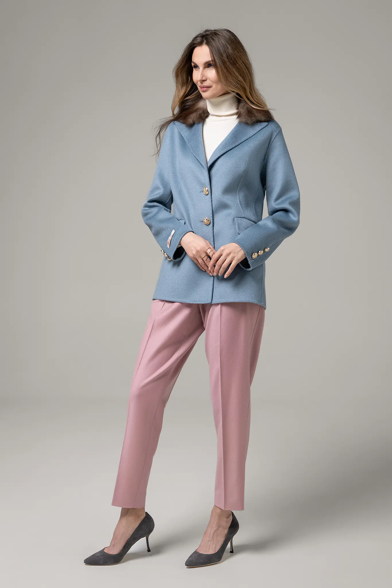Palton cu blană naturală pentru femei — Artizana Fashion, foto 6