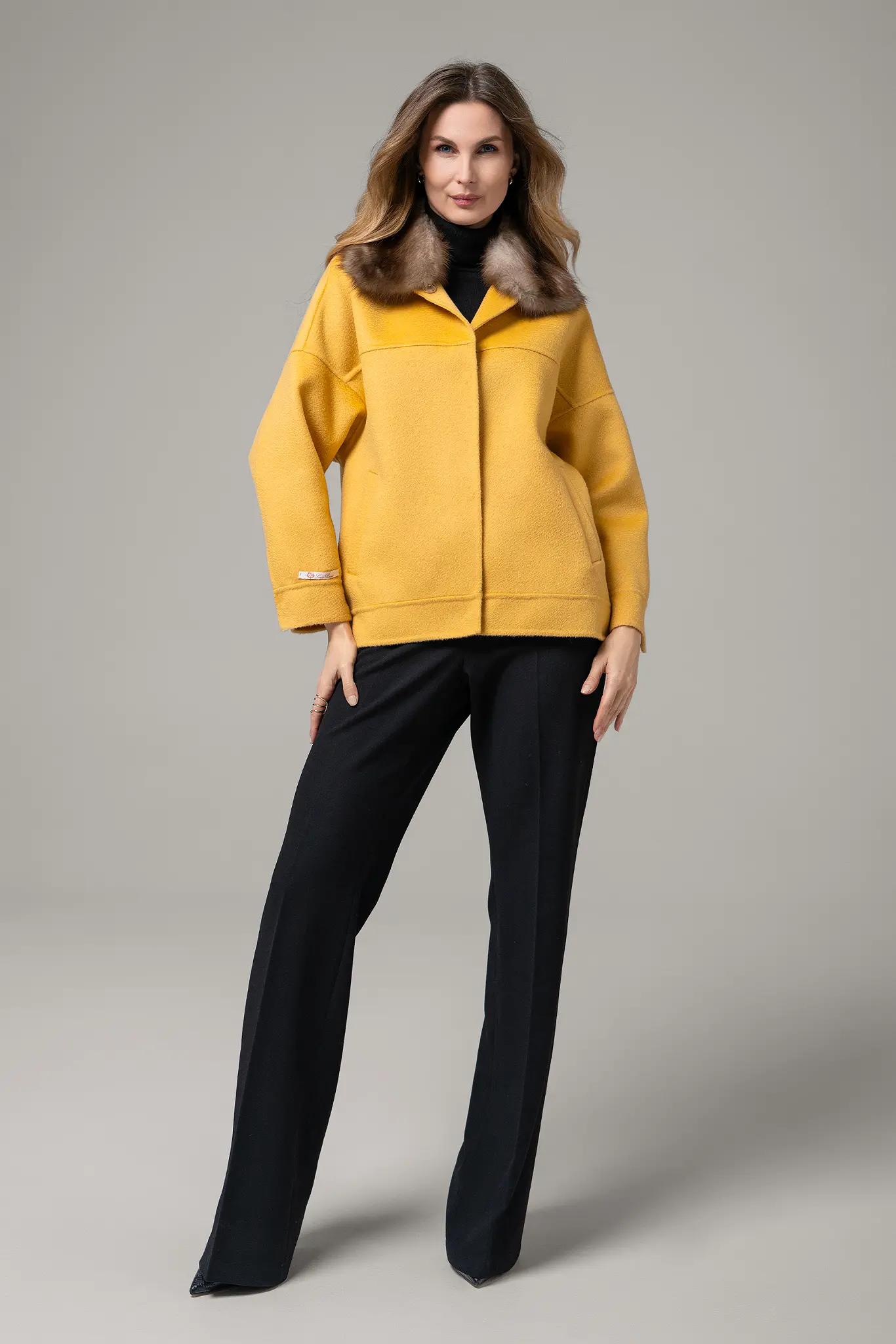 Palton cu blană naturală pentru femei — Artizana Fashion, foto 3
