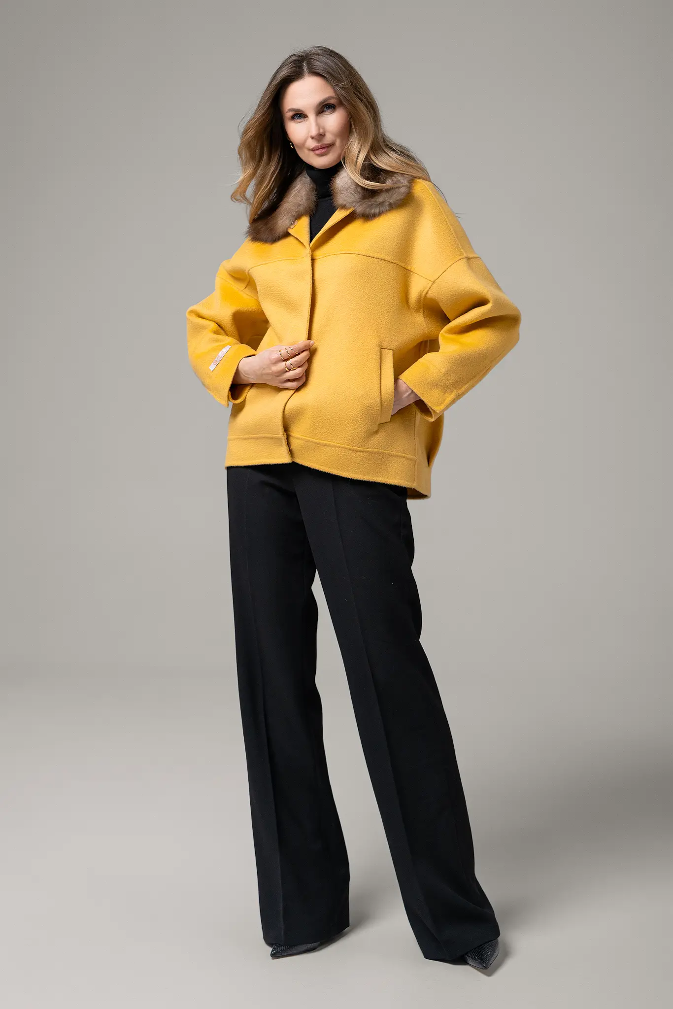 Palton cu blană naturală pentru femei — Artizana Fashion, foto 4
