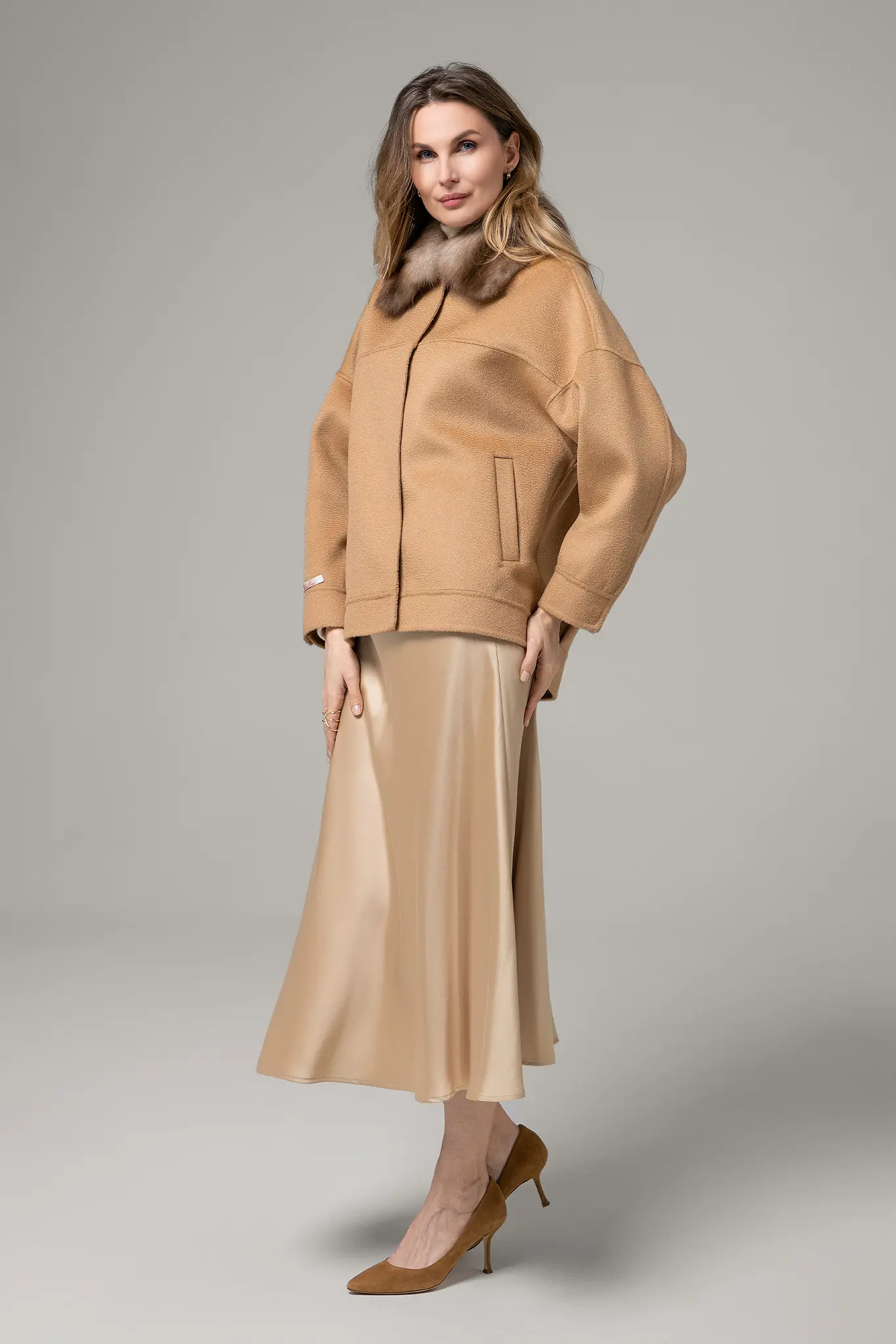 Palton cu blană naturală pentru femei — Artizana Fashion, foto 5