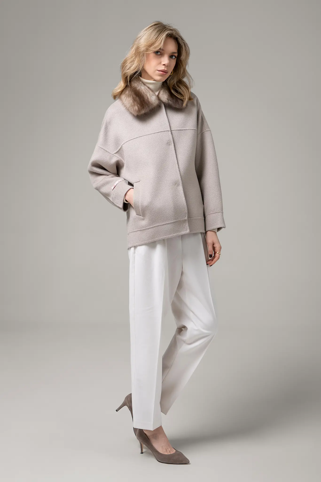 Palton cu blană naturală pentru femei — Artizana Fashion, foto 14