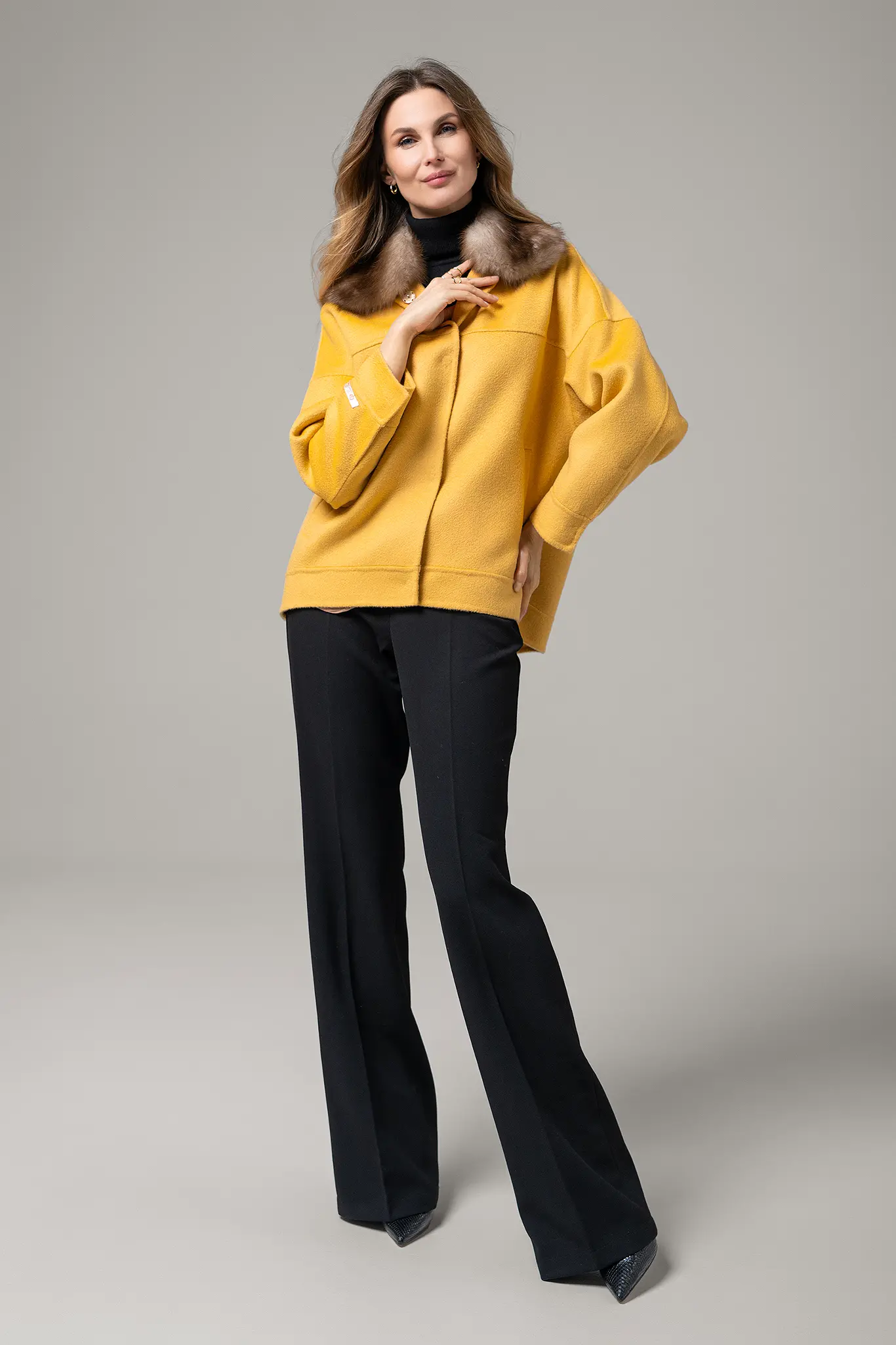 Palton cu blană naturală pentru femei — Artizana Fashion, foto 15