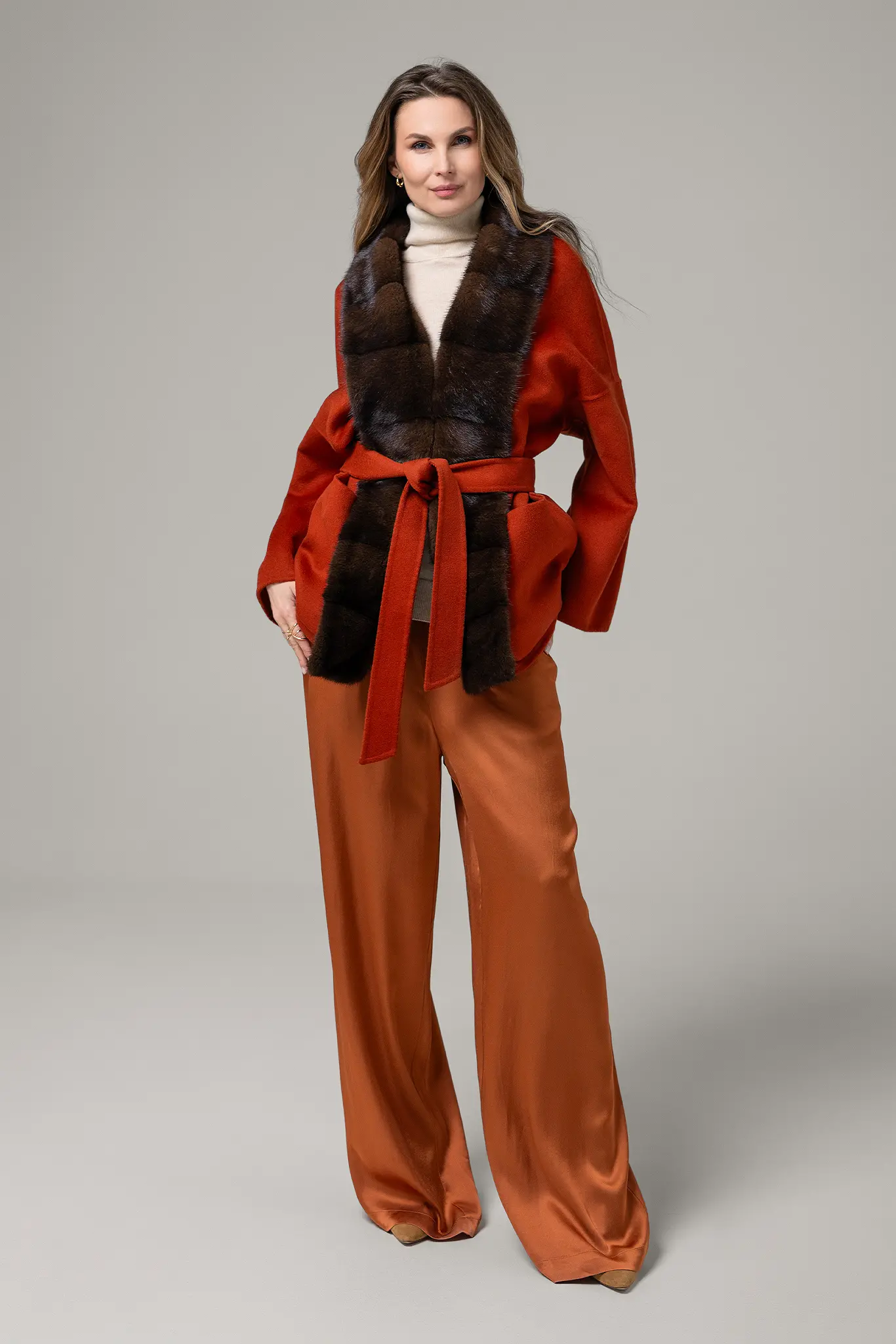 Palton cu blană naturală pentru femei — Artizana Fashion, foto 1