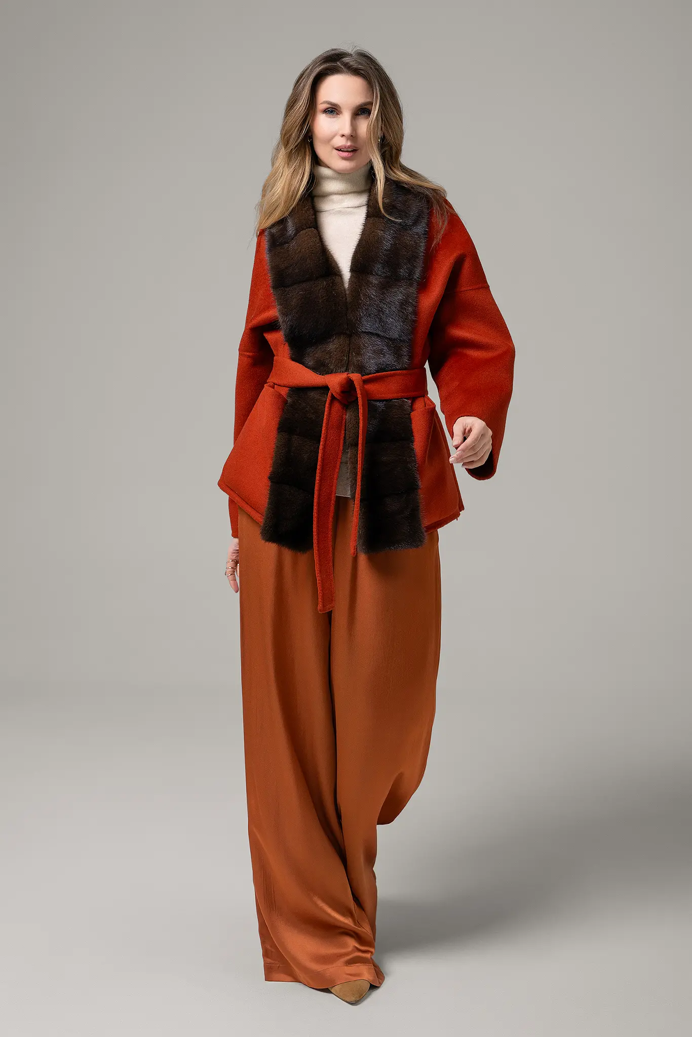 Palton cu blană naturală pentru femei — Artizana Fashion, foto 3