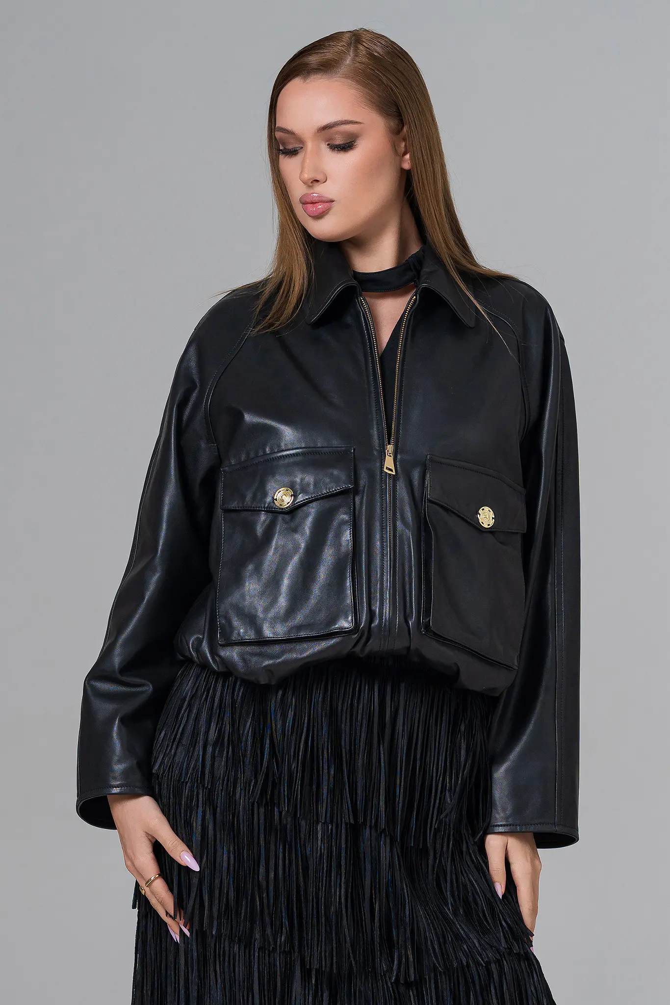 Geaca din piele pentru femei — Artizana Fashion, foto 3