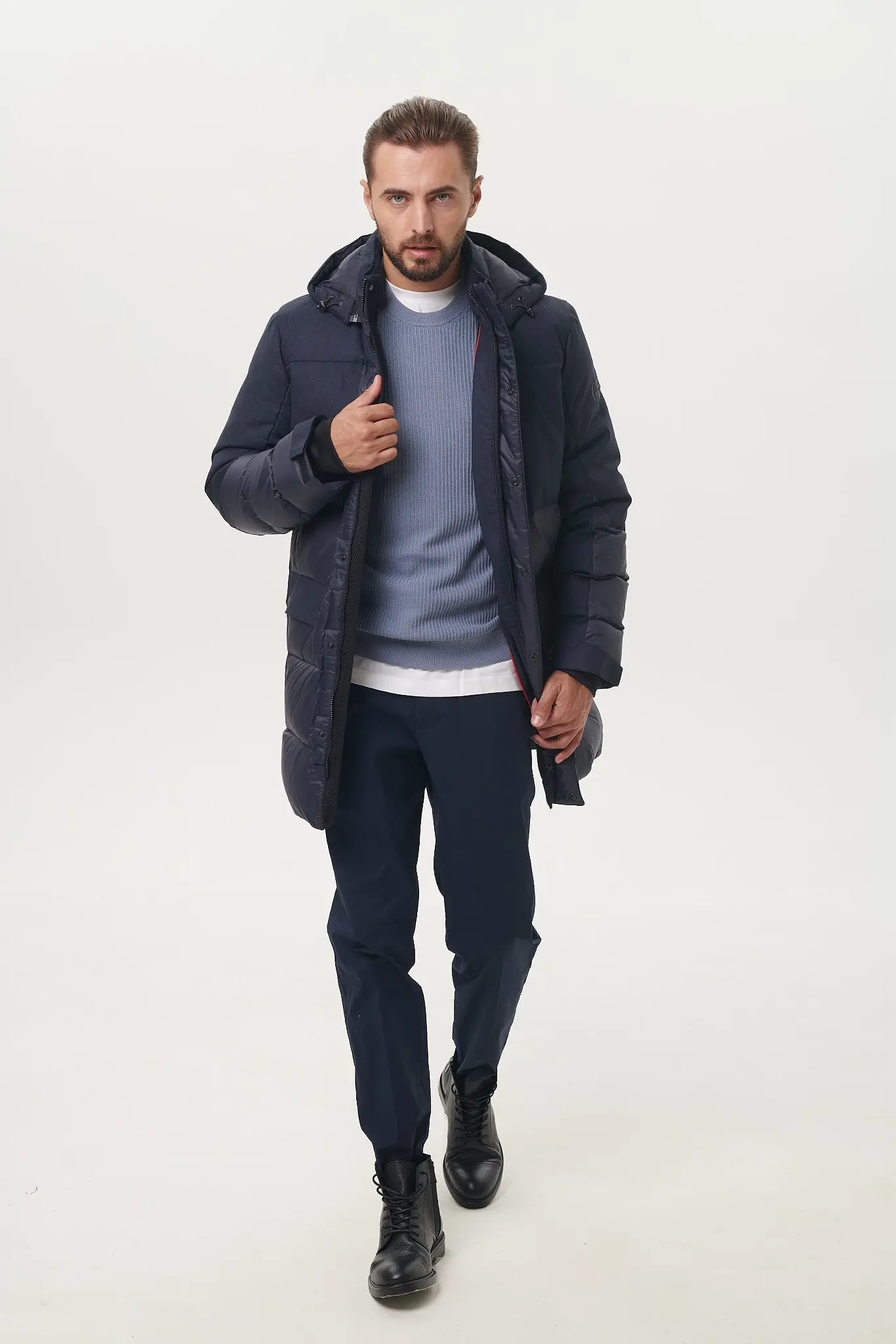 Geacă lungă cu puf pentru bărbați — Artizana Fashion, foto 4