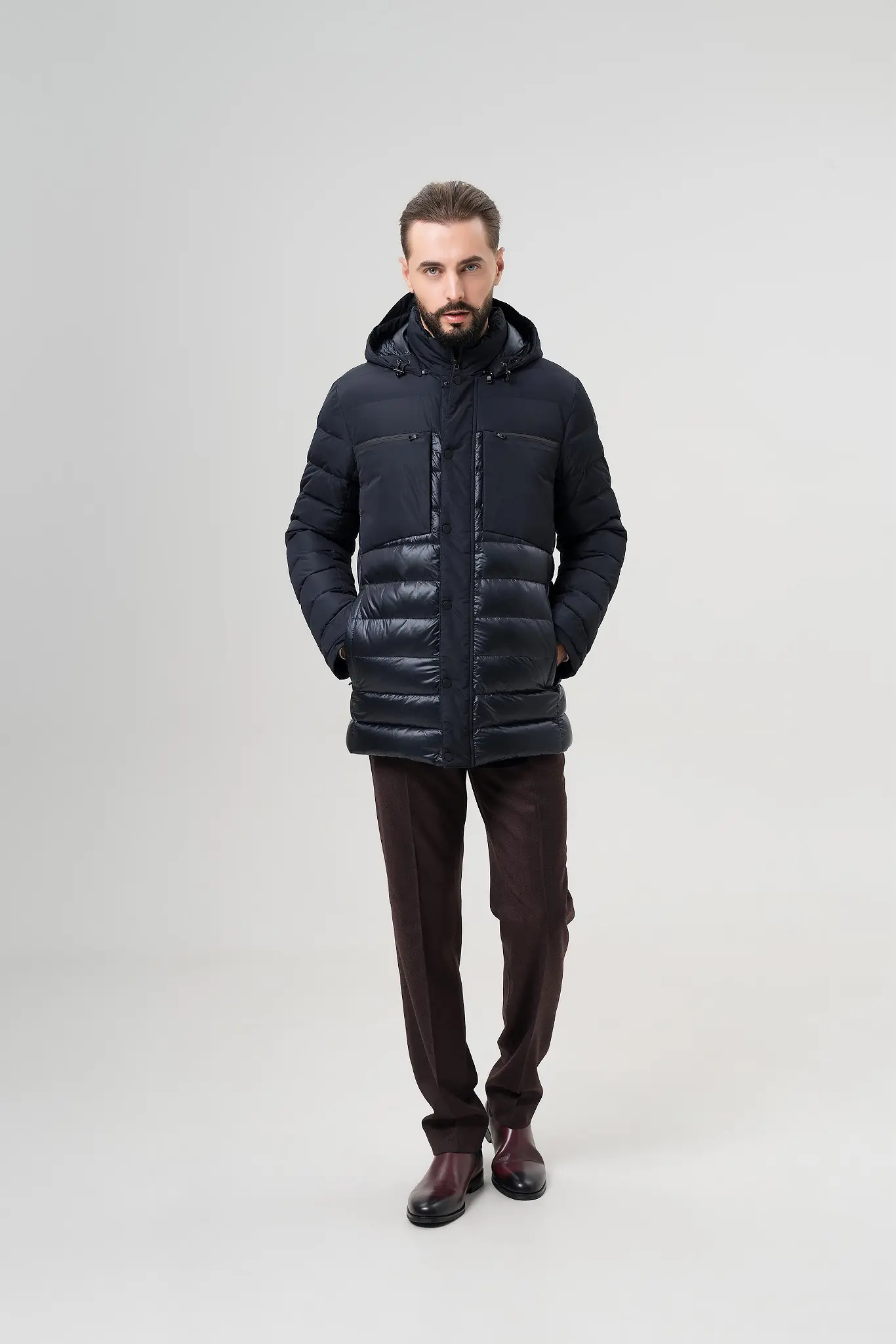Geacă lungă cu puf pentru bărbați — Artizana Fashion, foto 2