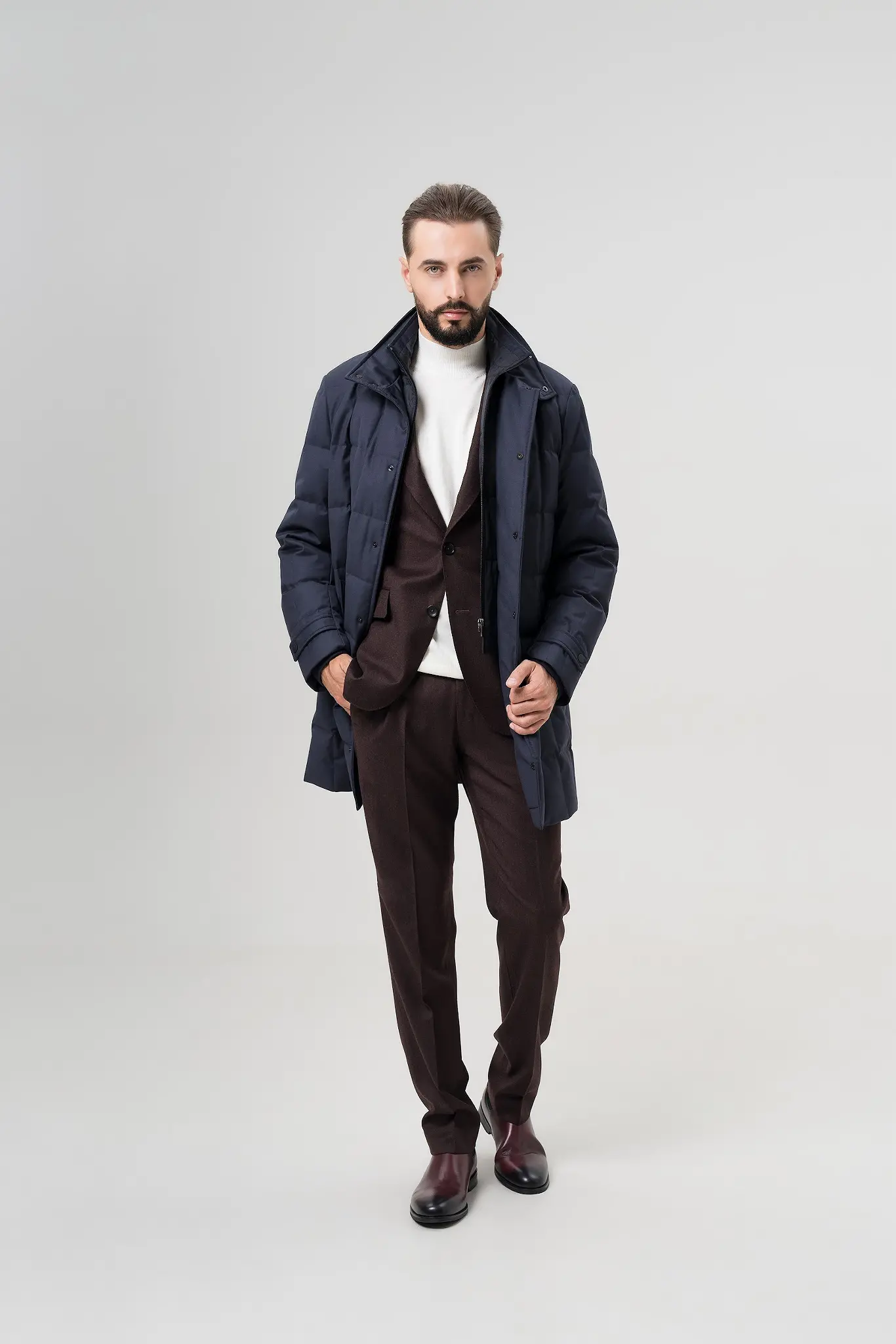 Geacă lungă cu puf pentru bărbați — Artizana Fashion, foto 4