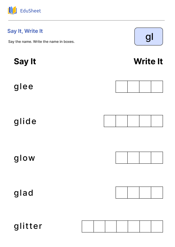 Say It, Write It 10 Worksheets | Free Download at Orchids International
