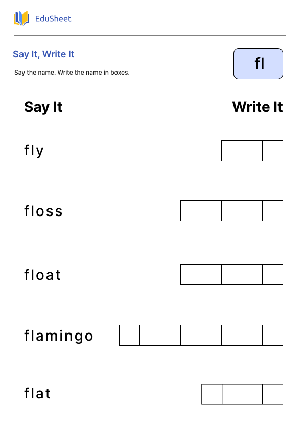 Say It, Write It 6 Worksheets | Free Download at Orchids International