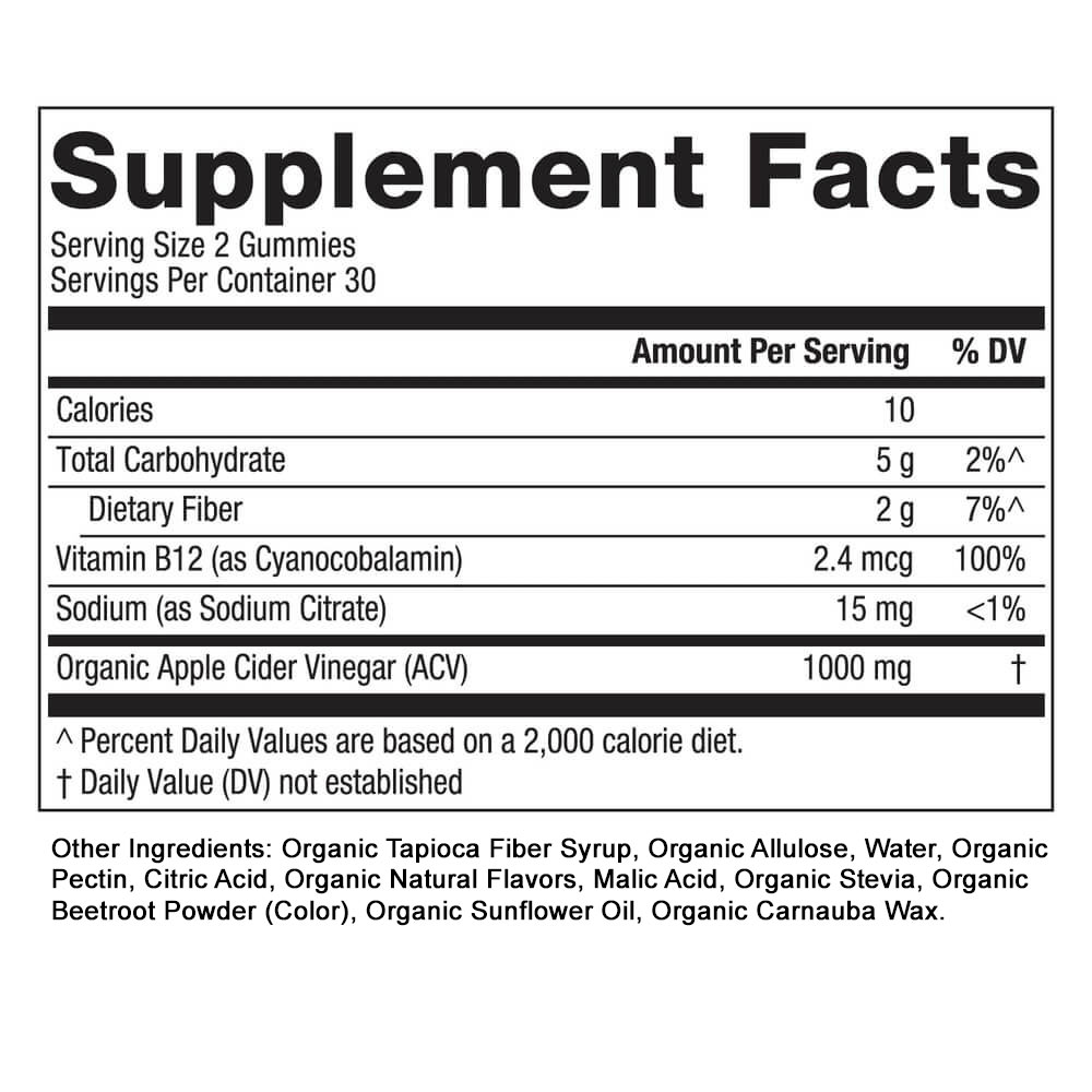 ZeroSugar Apple Cider Vinegar Gummies Essential Elements