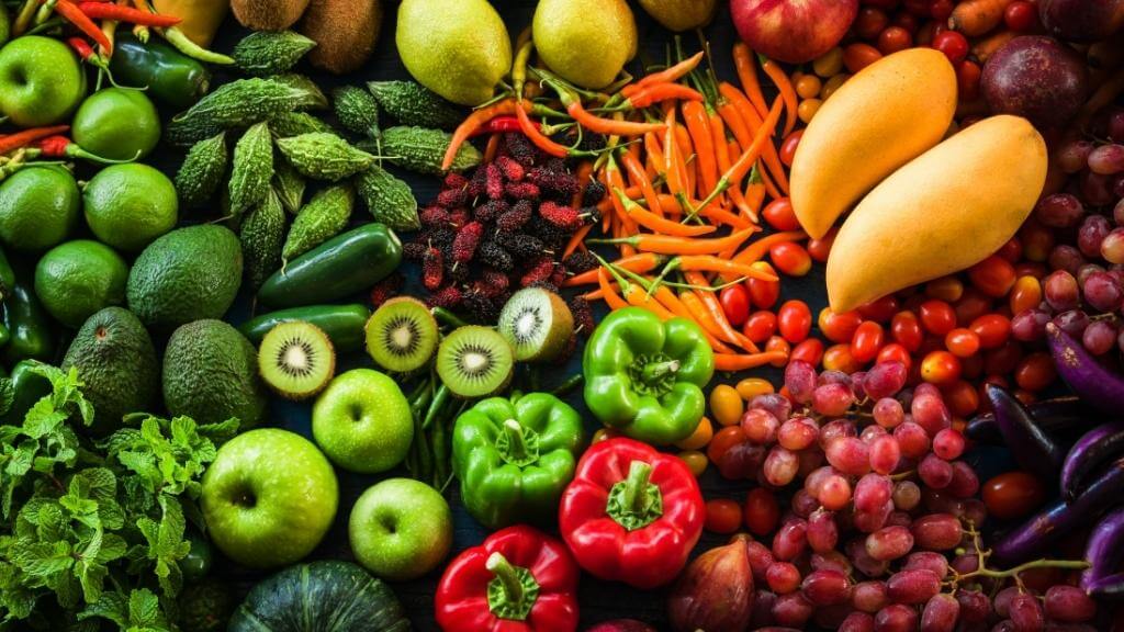 Colorful fruits and vegetables