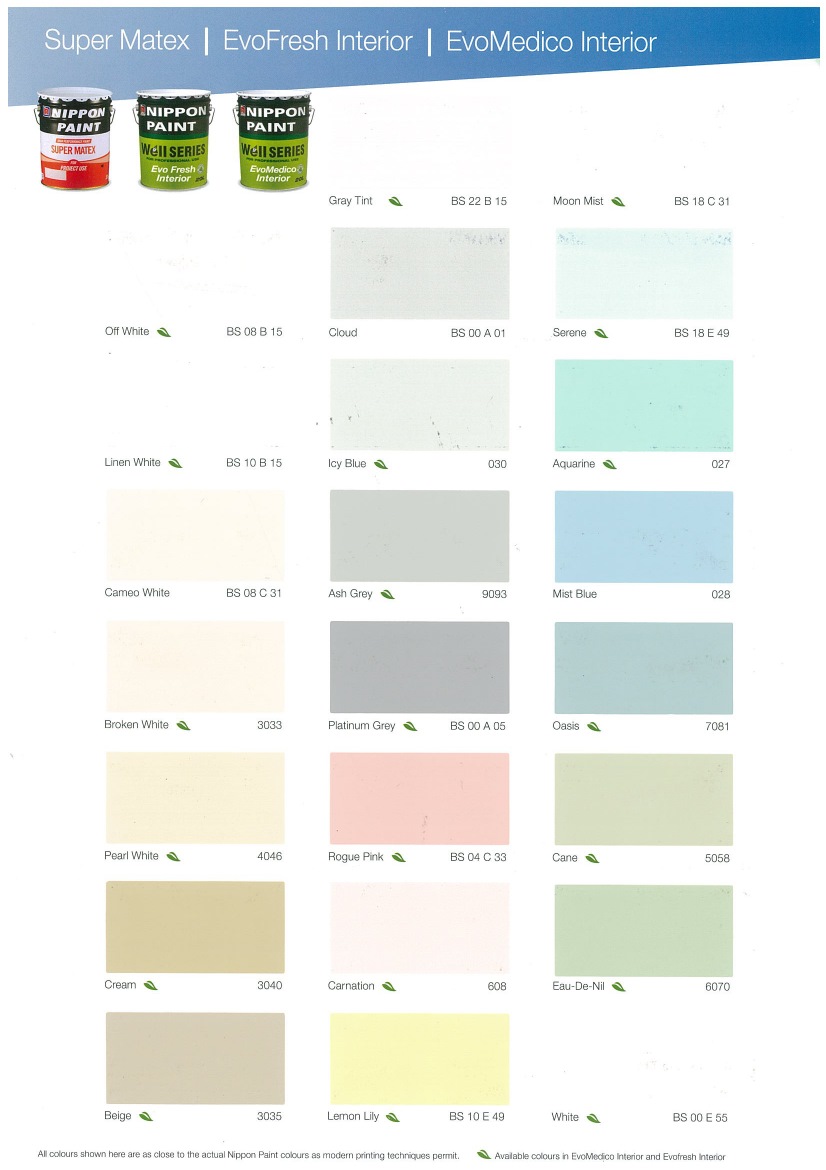 Nippon Emulsion Paint Colour Chart
