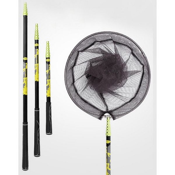 40cm Round Fish Scoop Net With Extendable Telescopic Pole Handle