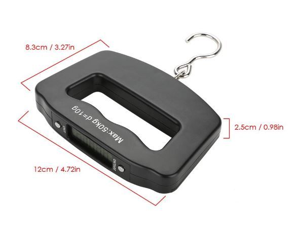 50kg/10g Portable Luggage Scale Led Display Digital Precise Mini Fish Hook  Hanging Scale Electronic Weight Scale for Travel Household Outdoor Weighing  - Eezee