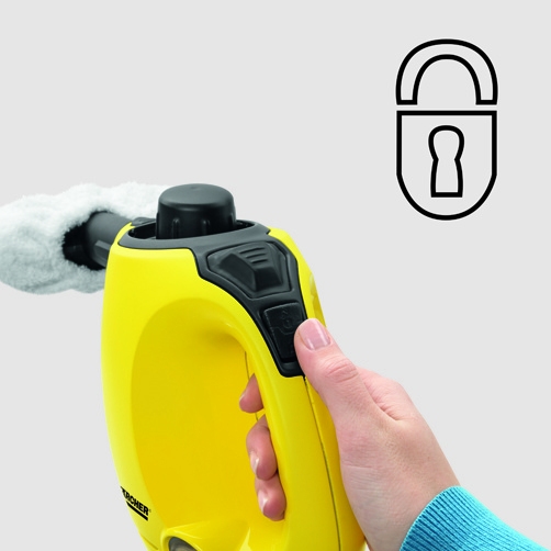  Child safety lock on device
A locking system offers reliable protection against improper use by children.