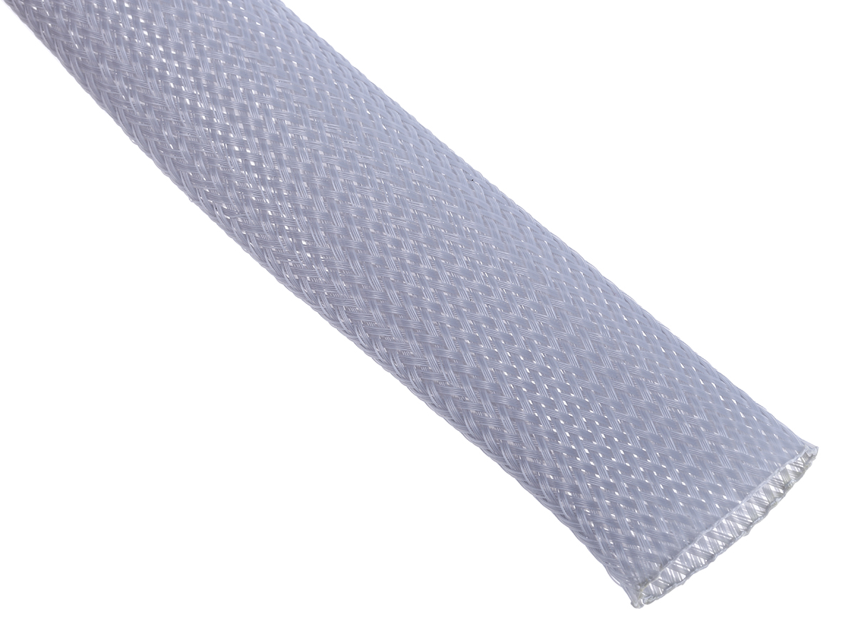 PET Expandable Braided Sleeving - 6mm (1/4″) Diameter - 10m- White