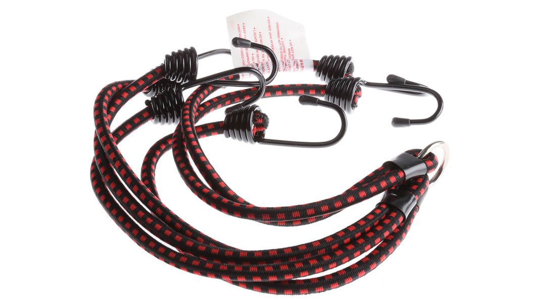 RS PRO 2 Hooks Bungee Cord, 609mm Long, 8 mm Diameter