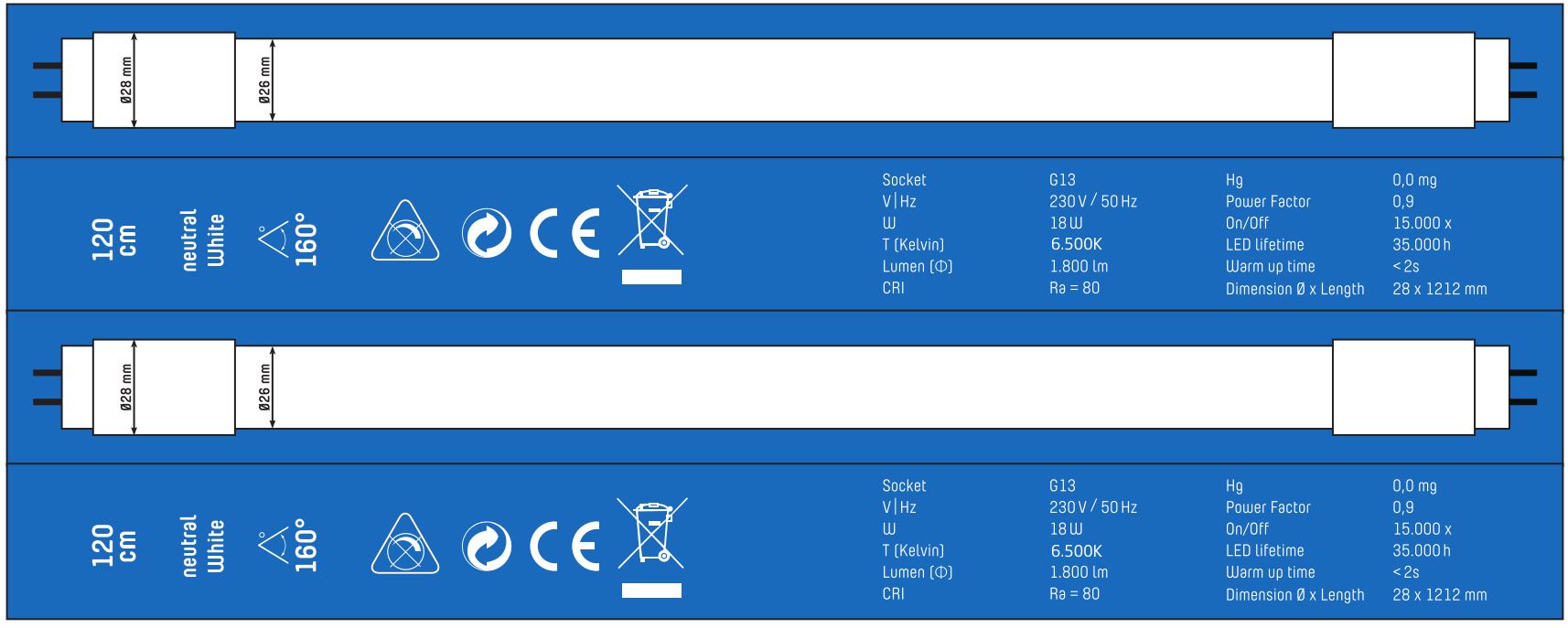 Technical Characteristics.
- Single End connection provide fast respond within 0.5sec light up.
- Led Lamp in T8 shape with G13 socket. 
- Current input 110v-240vac 50/60hz
- 4 feet ENERGY SAVER 15w Daylight 6500k with brightness 1800lm. 
- ROHS compliant and ECO lighting product.
- Up to 25000 hour lifespan.

Daylight Lighting (5000k-6500k)
Daylight lighting should be used carefully as it can appear very harsh and clinical. Recommend daylight lighting only being used in high work areas such as offices or warehouses. The brightness and white appearance of daylight lighting reacts with the human brain to make it more awake and alert. It is the closest simulation of the natural feel of a bright sunny day. Below is a great example showing the bright 6000k daylight colour in an office application.

Suitable application: 
• Home, Office and Shopping mall.
• Industrial and warehouses.
• Covered car parks are.

*** Local 1 Year Carry In Warranty. ***
 1 to 1 replace when result show product default.