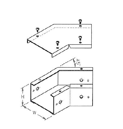 Fme Hdg Trunking A 45 Horizontal Elbow 100mm X 50mm X 1 2mm T C W Cover J B N Singapore Eezee