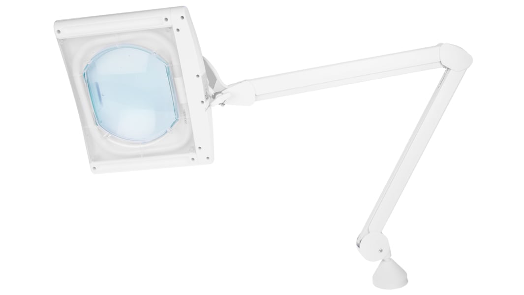 RS PRO LED Magnifier Lamp with Table Clamp Mount, 3 dpt, 12 dpt, 175mm Lens  Dia., 175mm Lens