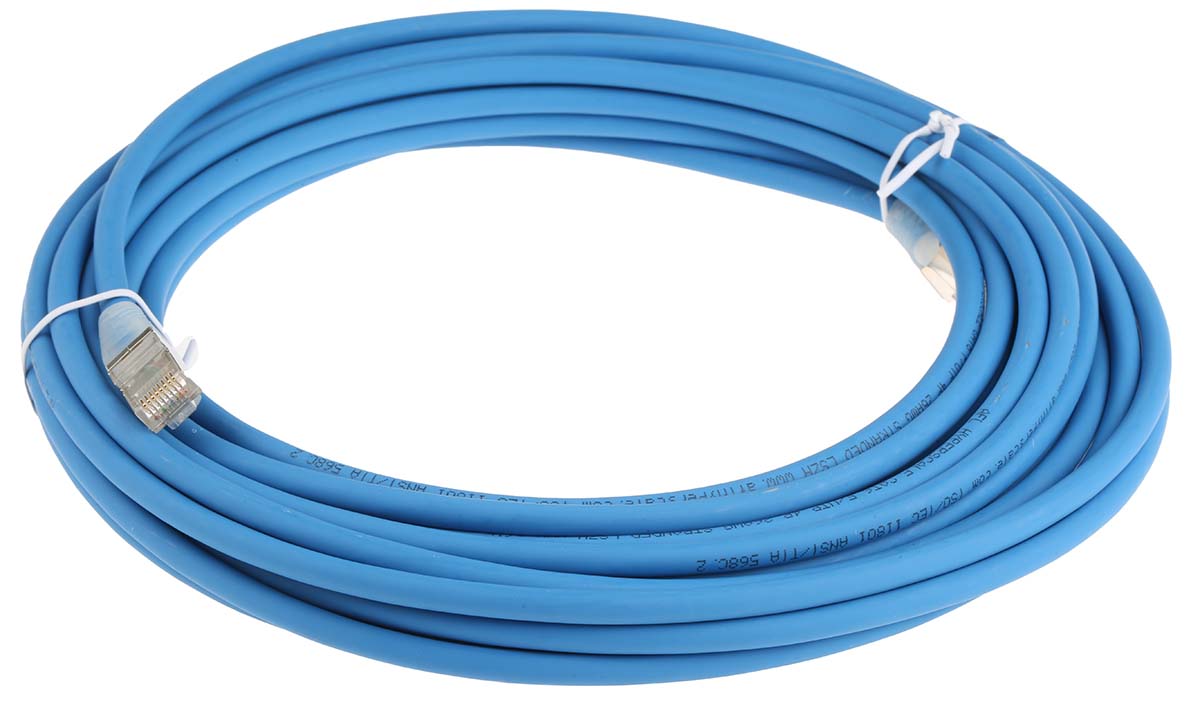 RS PRO Cat6 Male RJ45 to Male RJ45 Ethernet Cable, S/FTP, Blue PVC Sheath,  5m