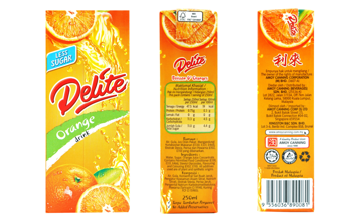 DELITE LESS SUGAR - ORANGE
Indulge in the vibrant zest that awakens your taste buds with every sip. 