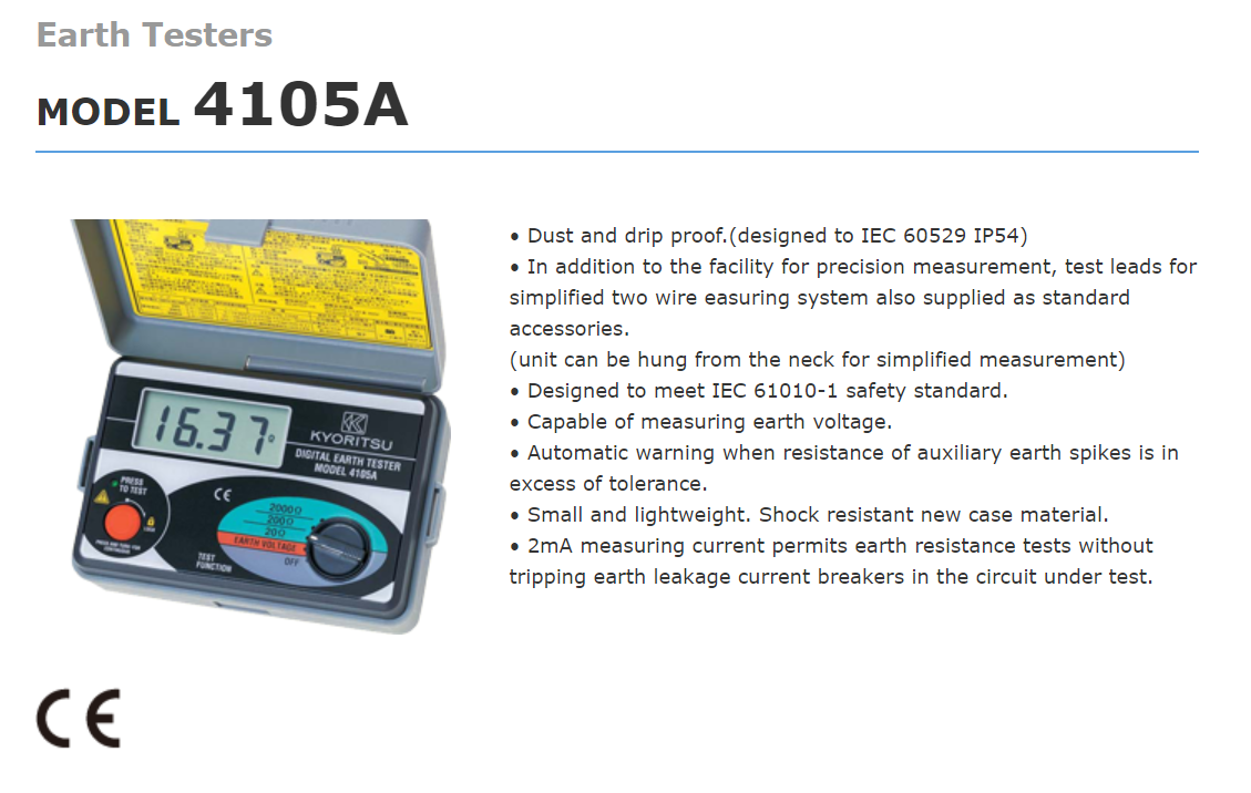 Kyoritsu Digital Earth Tester 4105A Singapore - Eezee