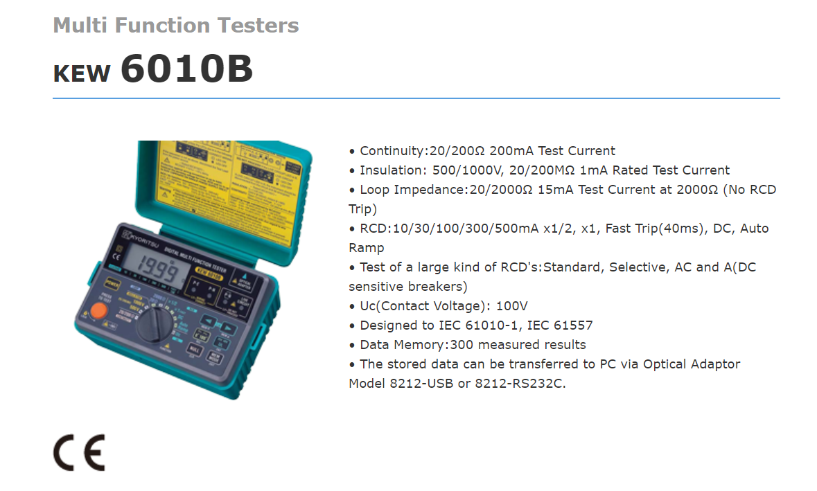 Kyoritsu Digital Multi Function Tester 6010B Singapore Eezee