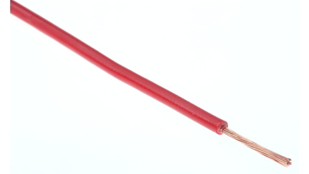 RS PRO Red 0.75mm² Hook Up Wire, 32/0.2 mm, 100m, PVC Insulation