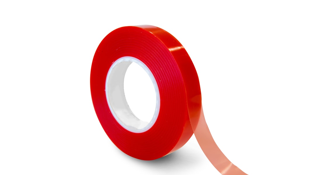 Rs Pro 2231078 F40 Red Double Sided Polyester Tape, 0.2mm Thick, Polyester  Backing, 12mm X 50m - Eezee