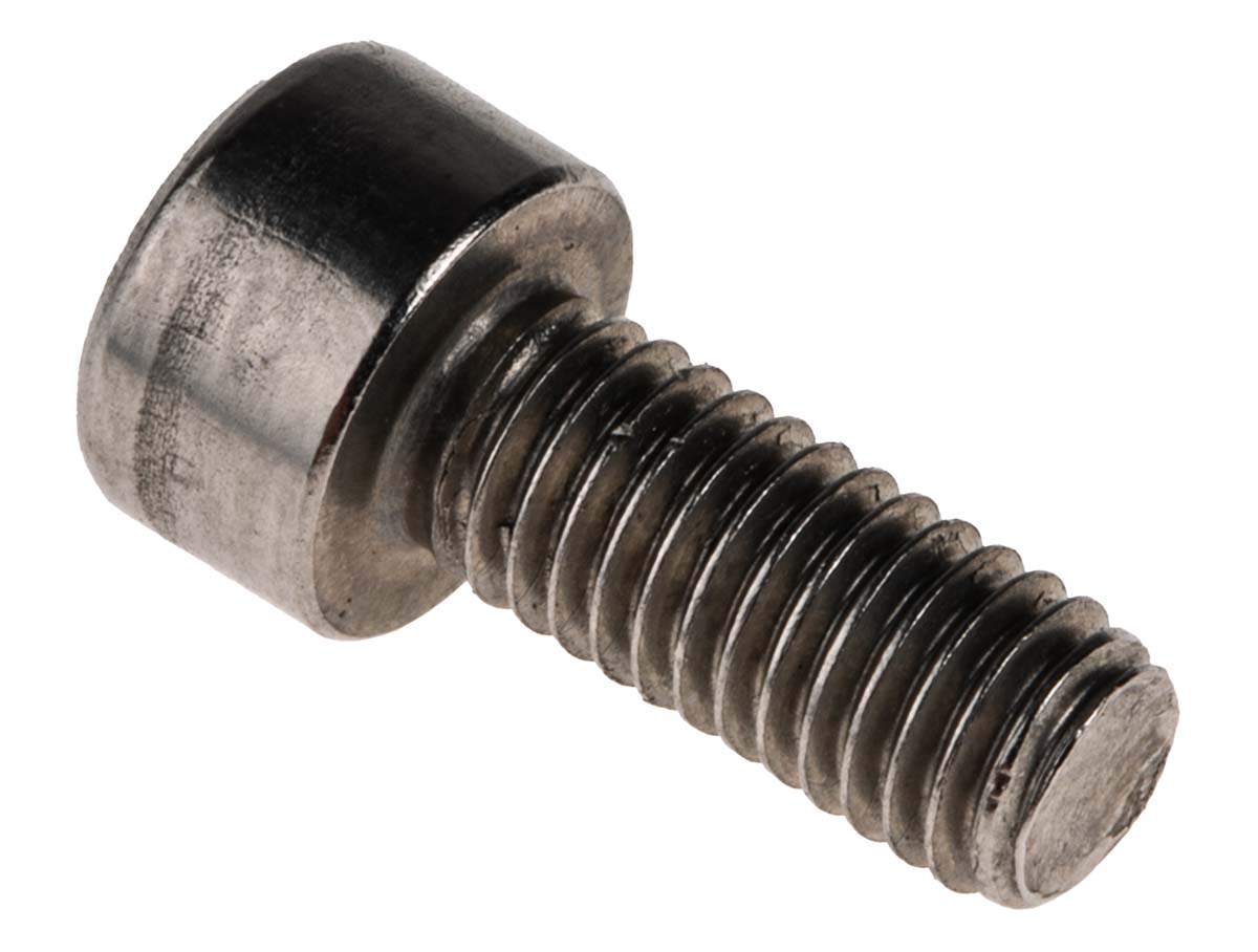 RS PRO Plain Stainless Steel Hex Socket Cap Screw, DIN 912, M8 x 12mm