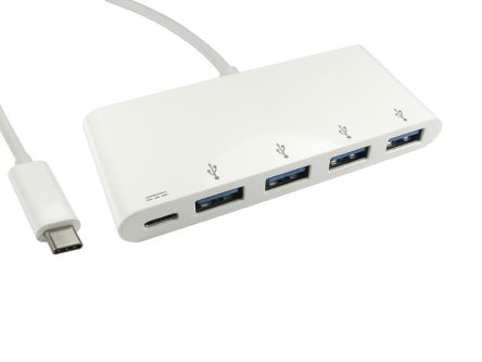 RS PRO 3 Port USB 3.0 USB A Hub, USB Bus Powered, 91 x 40.5 x 16mm