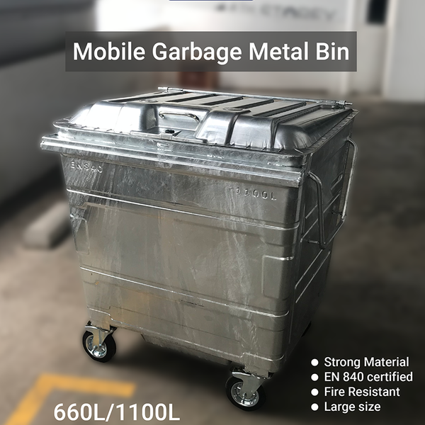 Metal Garbage Bin, Capacity: 1100 L