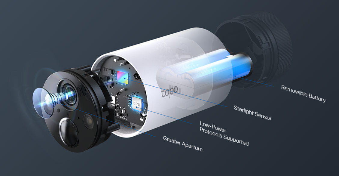 180-Day Long Battery Life*
The rechargeable and removable battery with low power protocol can largely extend your usage time.

*Battery life of up to 180 days is based on TP-Link’s laboratory testing triggering 10-20 events per day. Actual battery life may vary based on device settings, use, and environmental factors.