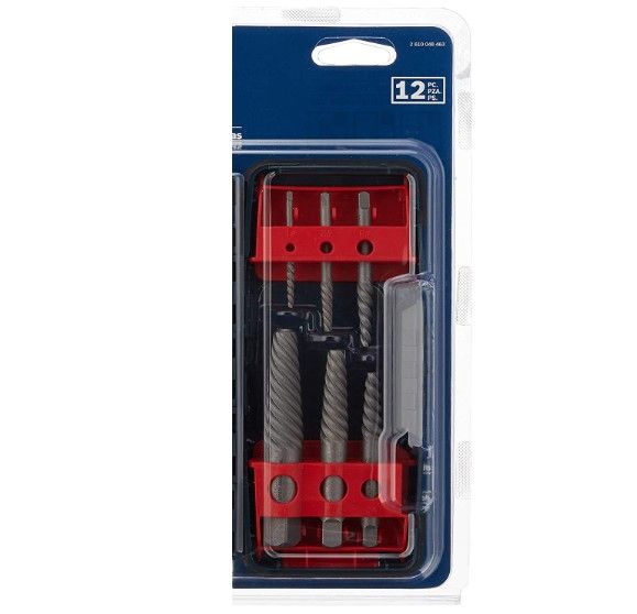 Bosch BSPE6D 12Piece Steel Spiral Flute Screw Extractor Set Eezee