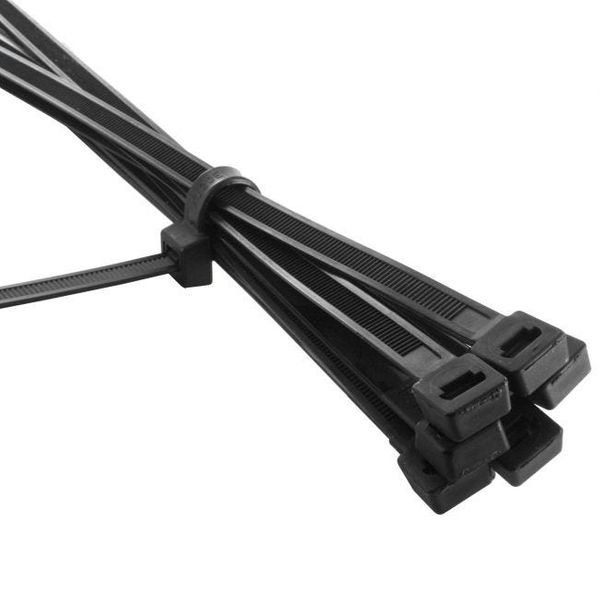 7 6mm x 300mm Black Cable Ties - 100 Pack