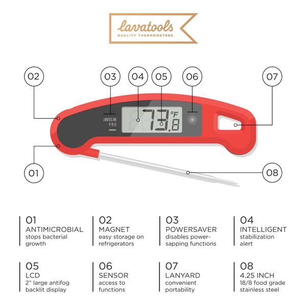 Certified Instruments - Professional Gourmet Food Thermometer PX1D (javelin  Pro Duo) With Calibration Certificate - Eezee