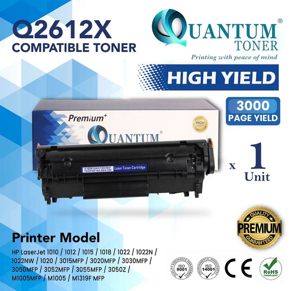 Compatible Toner 12A Q2612A Q2612X for Hp Laserjet 1010 1012 1015 1018 1020  1022 3015 3020 3030 3050 3052 3055 Mfp M1319 M1319f Printer - Eezee