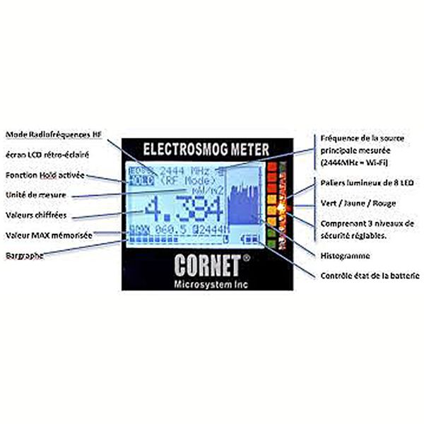 cornet ed85explus electrosmog emf rf/lf (dual-mode) gauss meter